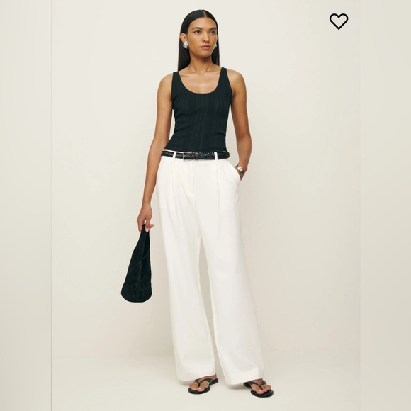 NWT Reformation Luna Pointelle Sweater Tank in Black Size Small - Picture 2 of 7